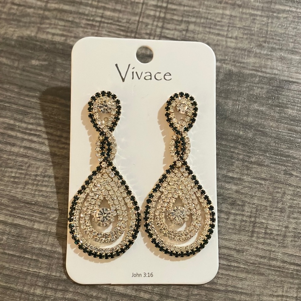 Green and Gold Silver Earrings